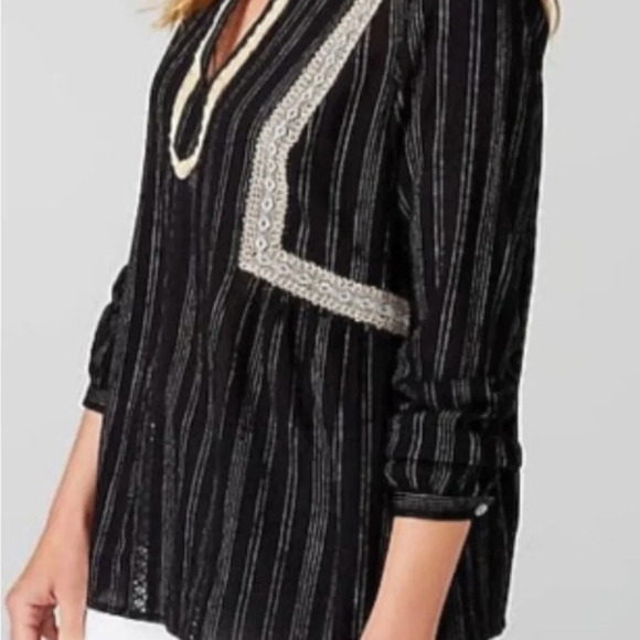 J Jill Boho Embroidered Black Tunic NWT Size Small - Picture 3 of 14